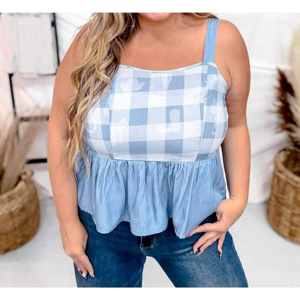 NEW 2FLYCO dancehall denim tank in blue